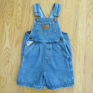 KRICKETS BOYS SZ 4 SHORTALLS MED BLUE OVERALL SHORTS BIBS VINTAGE PLEATED GIRLS